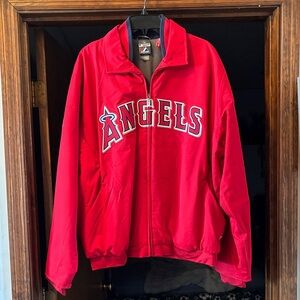 Majestic Red MLB Angels Full-Zip Jacket